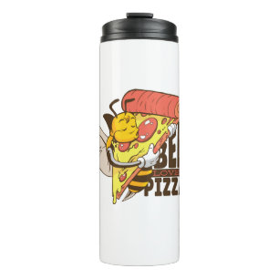 Cool Bee Loves Pizza Puns Thermal Tumbler