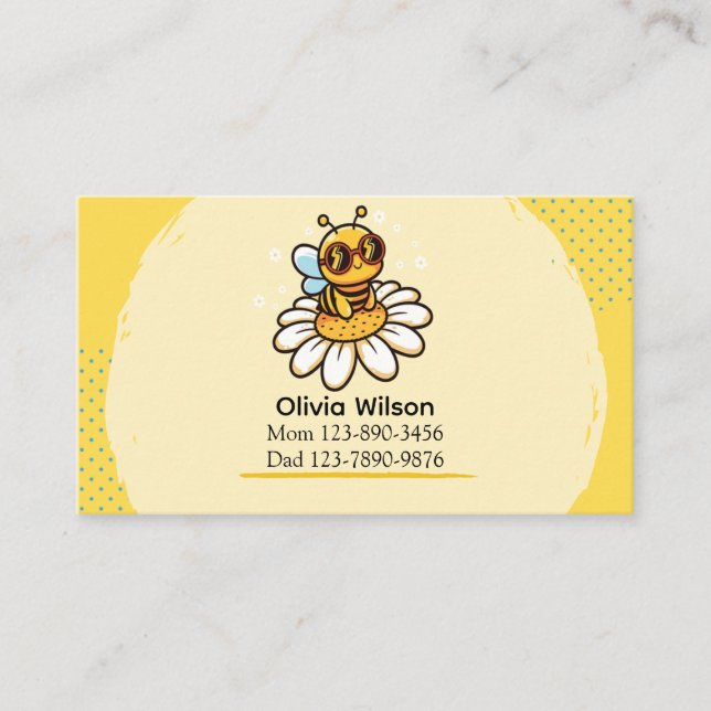 Cool Bee on a Daisy Business Card (Front)
