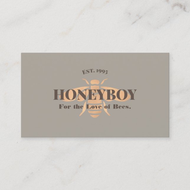 Cool Beekeeper Honey Bee Logo  Business Business Card (Front)