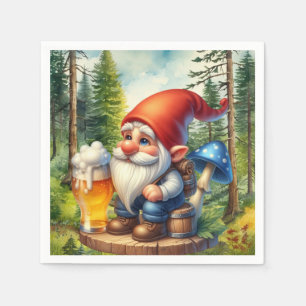 Cool beer gnome  party napkin