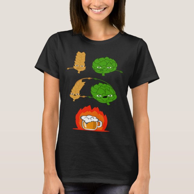 Cool Beer Hops Malt Beer Brewing Alcohol T-Shirt (Front)