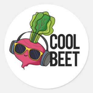 Cool Beet Funny Veggie Pun Classic Round Sticker
