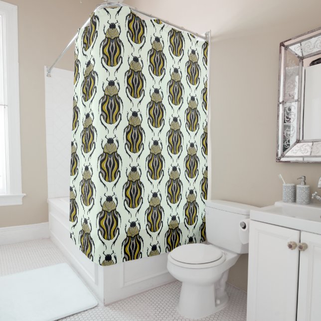 Cool Beetle Bug Art Insect Lover Shower Curtain (In Situ)