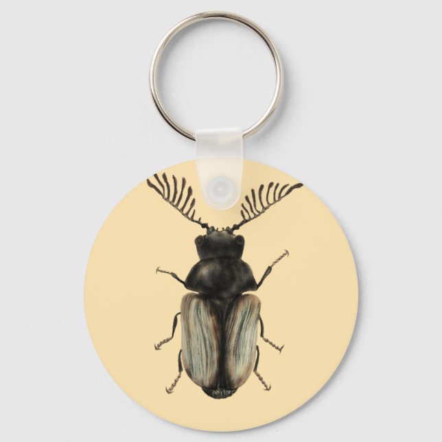 Cool beetle insect lover entomology art key ring (Front)
