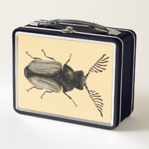 Cool beetle insect lover entomology art metal lunch box