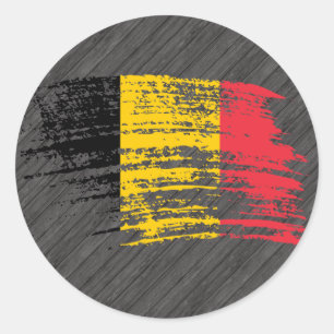 Cool Belgian flag design Classic Round Sticker
