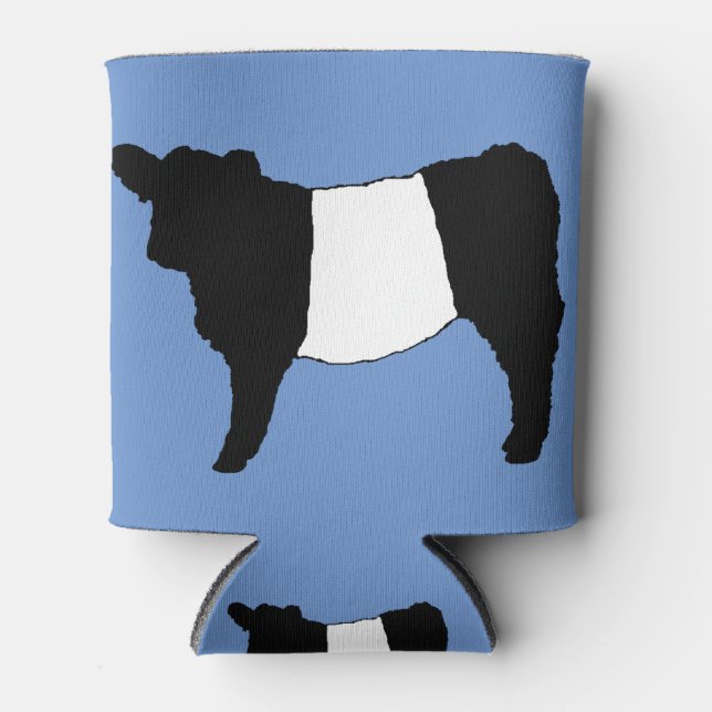 Cool Belted Galloway Cattle Rare Cow Beltie SteerC Can Cooler (Front)