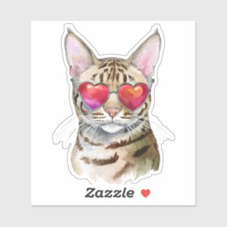 Cool Bengal Cat in Heart Shades