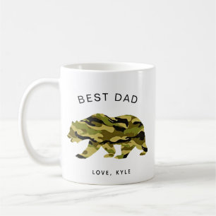 cool best dad army papa bear  father's day coffee mug