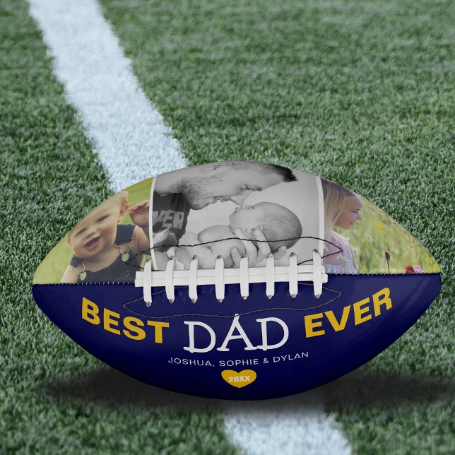 Cool Best Dad Ever Photo Collage Football (Creator Uploaded)
