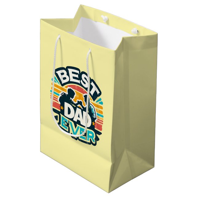Cool best Dad ever word art  Medium Gift Bag (Front Angled)