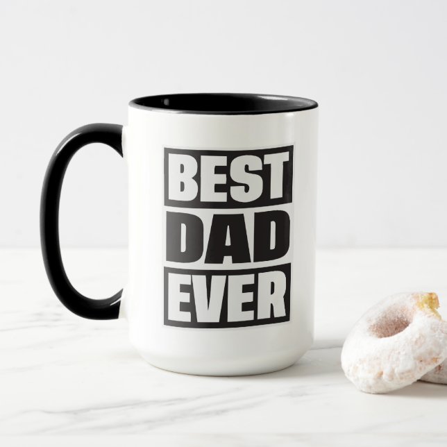 Cool best Dad ever word art  Mug (With Donut)
