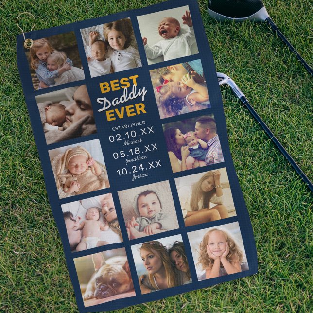 Cool Best Daddy Ever Photo Golf Towel (Creator Uploaded)