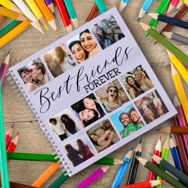 Cool Best Friends Purple Photo Collage   Notebook (Creator Uploaded)