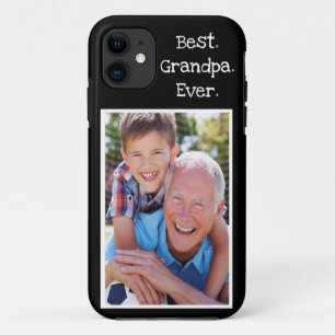 Cool Best Grandpa Ever Photo Personalised Black iPhone 11 Case