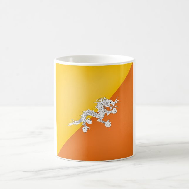 Cool Bhutan Flag Coffee Mug (Center)