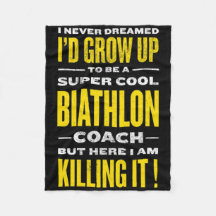 Cool Biathlon Coach Funny Biathlete Humour Winter Fleece Blanket