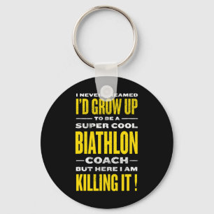 Cool Biathlon Coach Funny Biathlete Humour Winter Key Ring