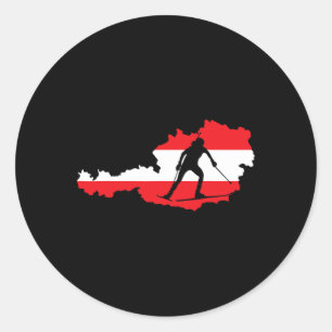 Cool Biathlon Fans Austria Skiing  Classic Round Sticker