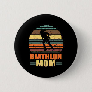 Cool Biathlon Mum Funny Biathlete Shooting Skiing 6 Cm Round Badge