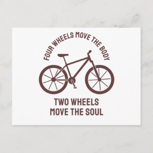Cool bicycle Design - Tow Wheels Move The Soul Postcard