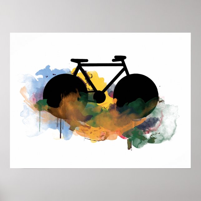 cool bicycle grafitti art style poster (Front)