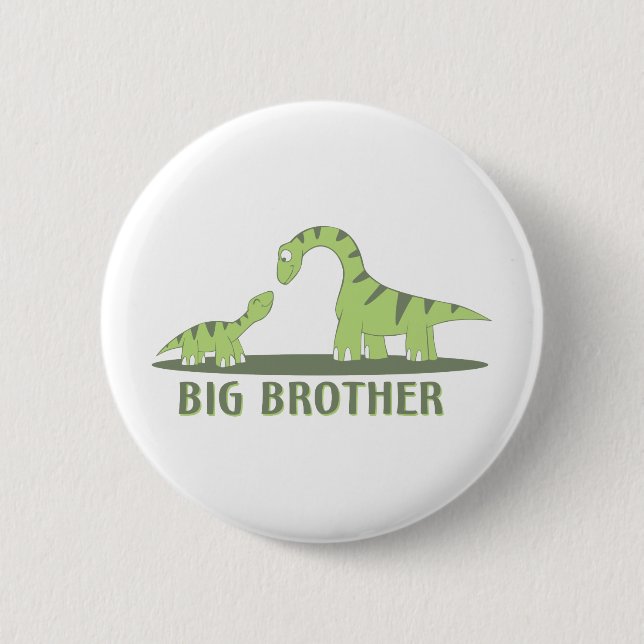 Cool Big Brother Shirt - Dinosaur Theme 6 Cm Round Badge (Front)