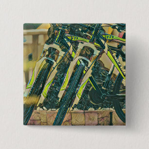 Cool bike artwork 15 cm square badge