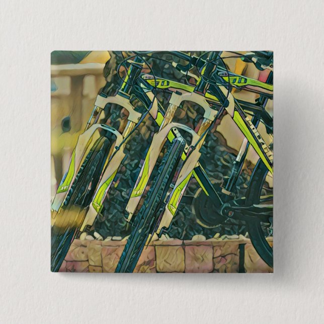 Cool bike artwork 15 cm square badge (Front)
