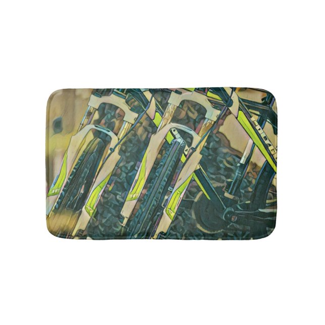Cool bike artwork bath mat (Front)
