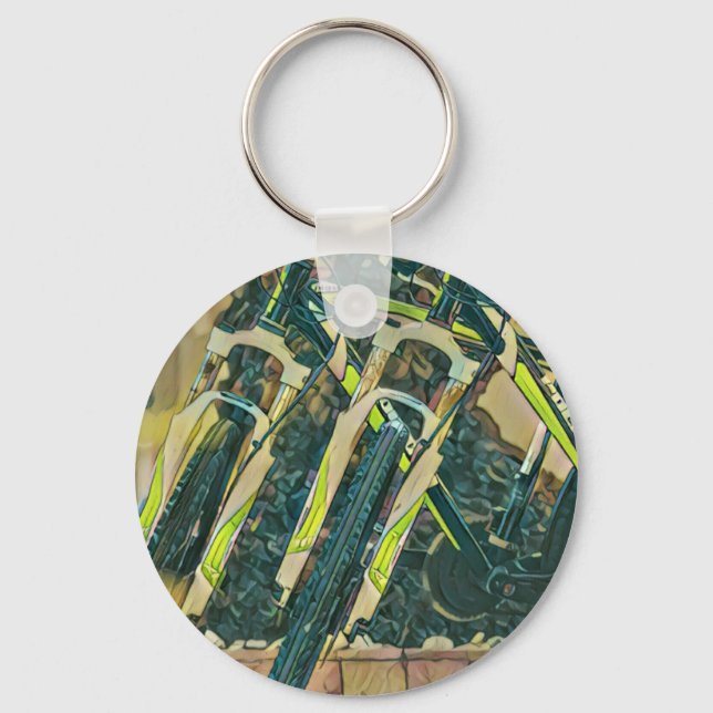 Cool bike artwork key ring (Front)