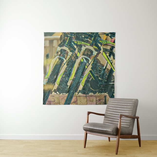 Cool bike artwork tapestry (In Situ)