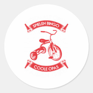 Cool Bike Design - Spielen Bingo Coole Opas Classic Round Sticker