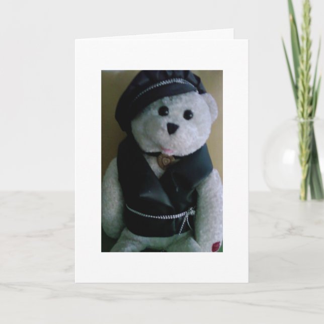 "COOL BIKER BEAR" CHRISTMAS HOLIDAY CARD (Front)