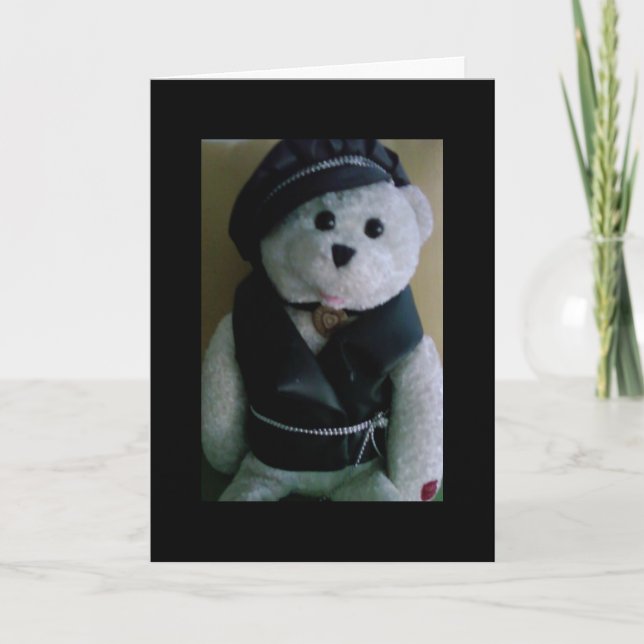 "COOL BIKER BEAR" CHRISTMAS HOLIDAY CARD (Front)