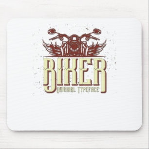 Cool Biker Design - Original Typeface Mouse Pad