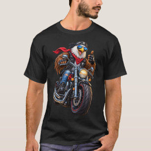 Cool Biker Eagle on Big Bike – Rock & B Style T-Shirt