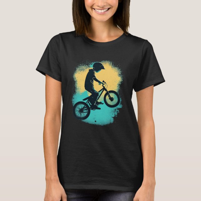 Cool Biker Kid for Cycling T-Shirt (Front)