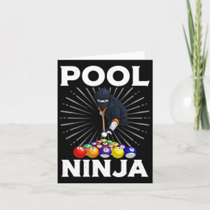 Cool Billiards Art For Men Women Pool Player Ninja Card