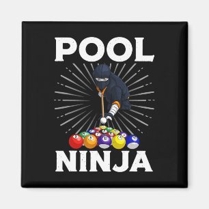 Cool Billiards Art For Men Women Pool Player Ninja Magnet