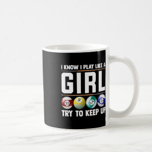 Cool Billiards Art For Women Girl Pool Player 8 Ba Coffee Mug