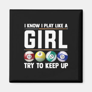 Cool Billiards Art For Women Girl Pool Player 8 Ba Magnet