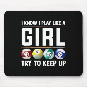 Cool Billiards Art For Women Girl Pool Player 8 Ba Mouse Pad