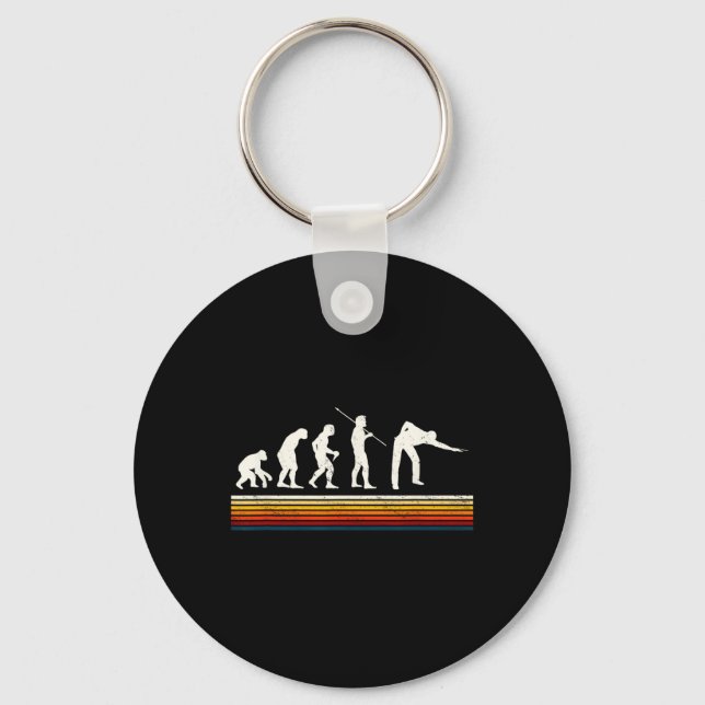 Cool Billiards Black Evolution Of Man Billiards Pl Key Ring (Front)