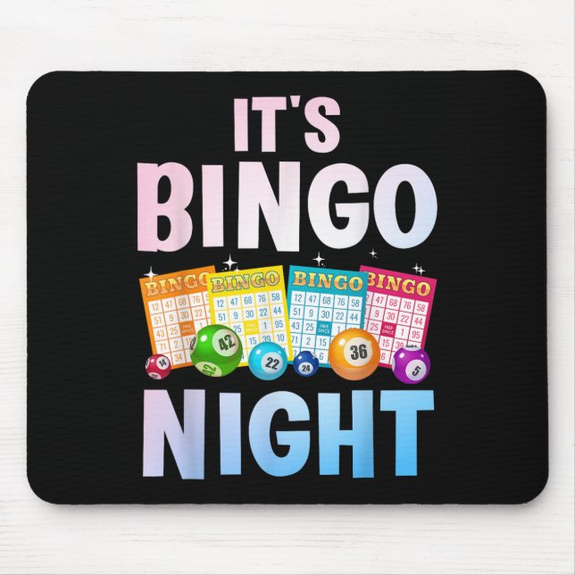 Cool Bingo Night Art For Men Women Bingo Lover Bin Mouse Pad (Front)