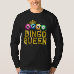 Cool Bingo Queen For Women Girls Lotto Casino Luck T-Shirt