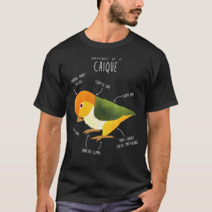 Cool Bird Gifts Anatomy of a White-Bellied Caique, T-Shirt