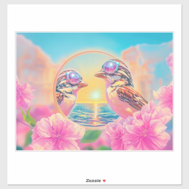 Cool Birds with Sunglasses at Sunset (Sheet)