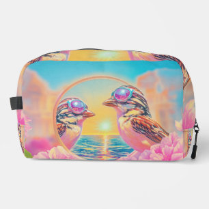 Cool Birds with Sunglasses at Sunset Dopp Kit