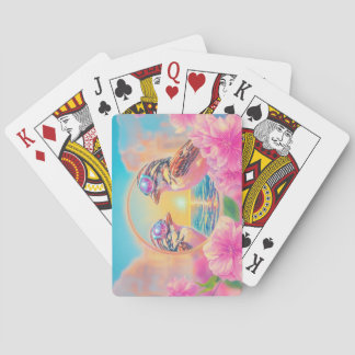 Cool Birds with Sunglasses at Sunset Playing Cards